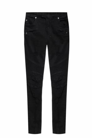 'biker' jeans with a glitter finish, zdjęcie 1 'biker' jeans with a glitter finish od Balmain